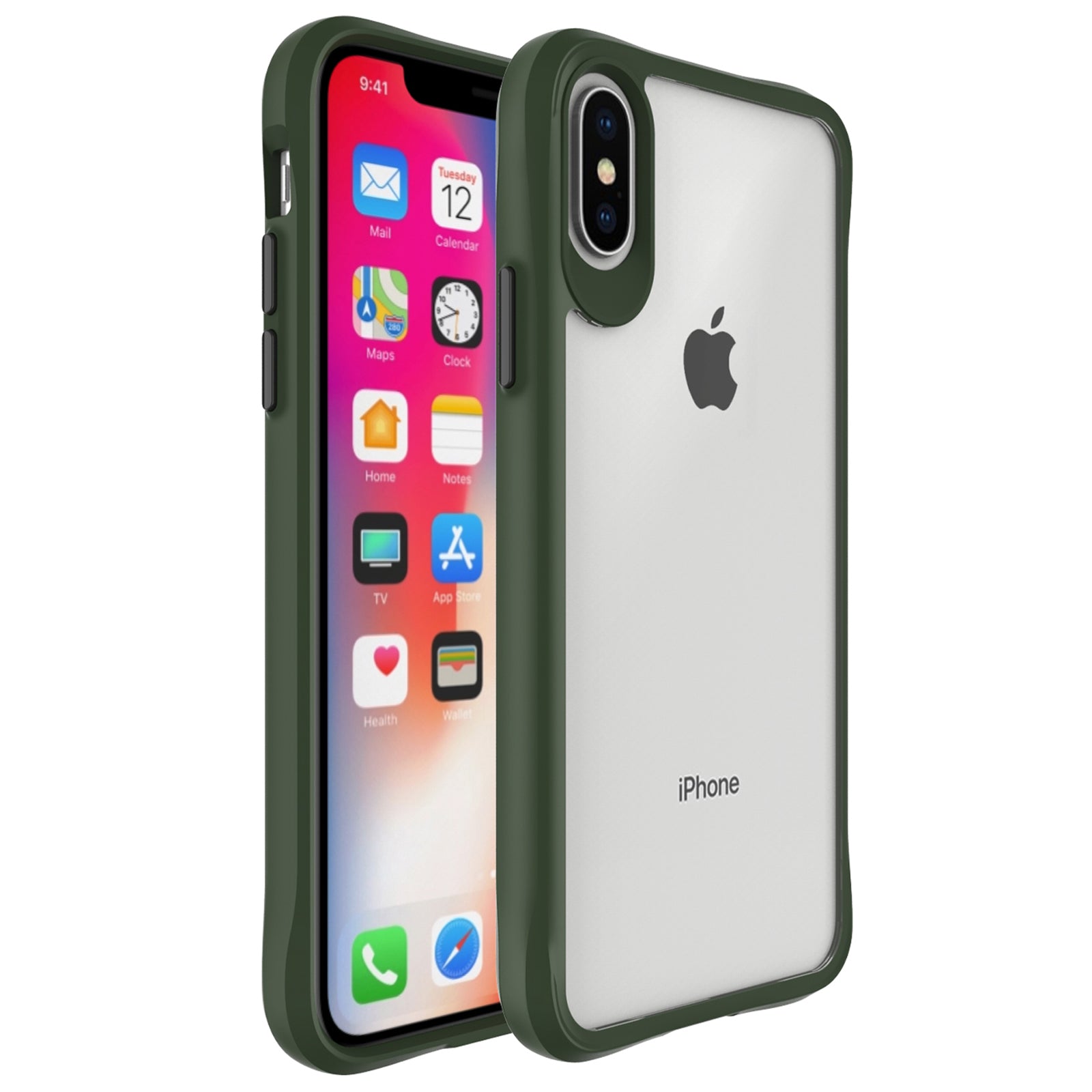 Combat X Mode Series for iPhone XS Max 6.5 inch Case Scratch-proof TPU+PC Cover - Red Combat X Mode Series for iPhone XS Max 6.5 inch Case Scratch-proof TPU+PC Cover - Red